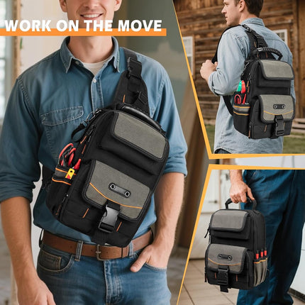 Trahzia Electrician Tool Pouch Bag, Zippered HVAC Tool Organizer