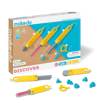 Makedo Discover, 125 Piece Cardboard Construction 