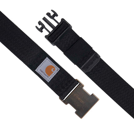 Carhartt Men's Durable Nylon Webbing Belts, W/a Slim Profile Design, Rugged Flex (Black), Large