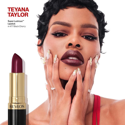 Lápiz labial Revlon Super Lustrous, color de labios de alto impacto con fórmula cremosa humectante, infundido con vitamina E y aceite de aguacate en Pink Pearl, Softsilver Red (425)