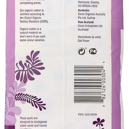 Natracare Natural Feminine Night Time Maxi Pads, Extra Long, 10 Count