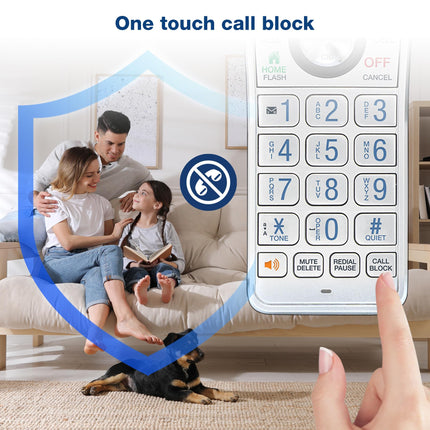 VTech IS8151-2 Super Long Range 2 Handset DECT 6.0 Cordless Phone for Home with Answering Machine, 2300 ft Range, Call Blocking, Bluetooth, Headset Jack, Power Backup, Intercom, Expandable to 12 HS