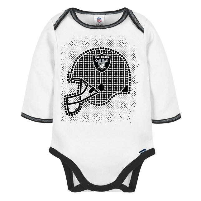 NFL 3 Pack BODYSUIT FOOTED PANT AND CAP, Blue boyOakland Raiders, 0-3M