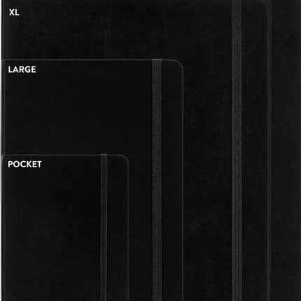 Moleskine Classic Notebook, Notebook With Plain Pages, Soft Cover and Elastic Closure, Black, XL, 19 x 25 cm, 192 Pages