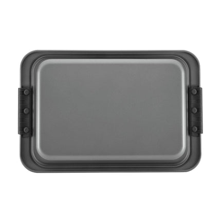 Anolon Advanced Nonstick Bakeware 9-Inch x 13-Inch Covered Cake Pan, Gray with Silicone Grips
