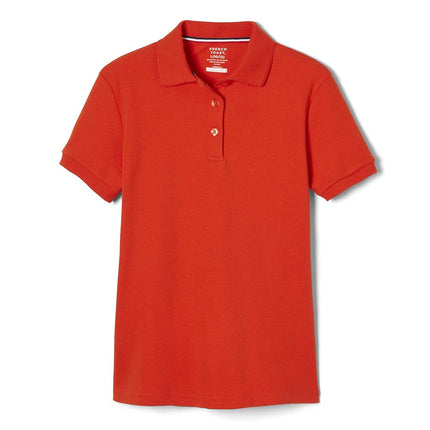 French Toast girlsSA9423Short Sleeve Picot Collar Polo Shirt (Standard & Plus) Short Sleeve Polo Shirt - Orange - XX-L