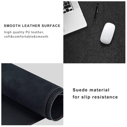 ZORESYN Desk Pad (150x50cm), PU Leather Desk Blotter Protector, Large Gaming Mousepad Desk Mat - Waterproof Non Slip Base Keyboard Extended Mouse Mat (Black)