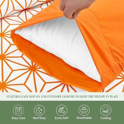 Elegant Comfort Luxury Soft 4-Piece Cube Geometric Pattern Sheet Set - 1500 Premium Quality Microfiber - Wrinkle and Fade Resistant Coziest Bedding Set, All Around Elastic Fitted Sheet, Twin, Orange