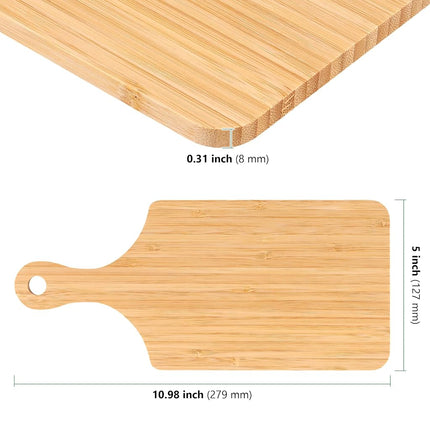 HAKZEON 10 Pack 11x5 Inch Small Bamboo Cutting Boards Bulk, Wood Chopping Board Blank for Crafts, Laser Engraving Charcuterie Serving Tray, Kitchen Wedding Present