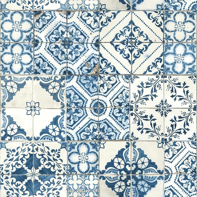 RoomMates RMK11083WP Blue Mediterranian Tile Peel 