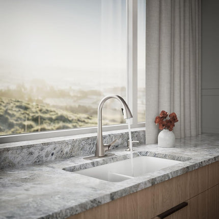 Kohler R22867-SD-VS Maxton Pull-Down Kitchen Faucet with soap/Lotion Dispenser, Vibrant Stainless