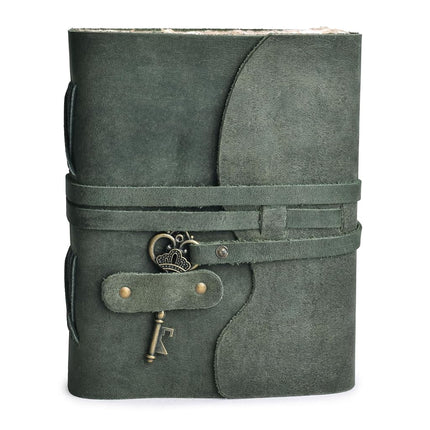 LEATHER VILLAGE Vintage Leather Journal Book of Shadows (6 inches X 4 inches, Aqua)