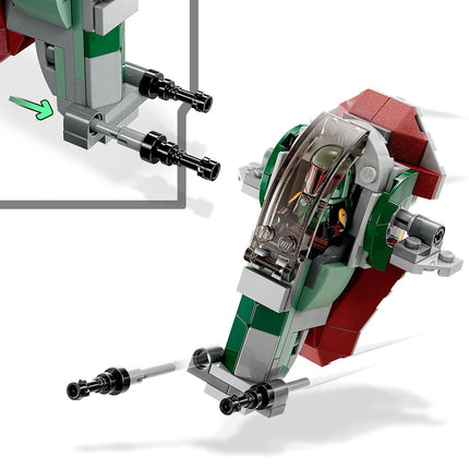 LEGO Star Wars Boba Fett's Starship Microfighter, Buildable Toy Vehicle with Adjustable Wings and Flick Shooters, The Mandalorian Set for Kids 75344