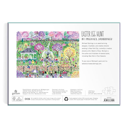 Galison Easter Egg Hunt – 1000 Piece Michael Storrings Puzzle Featuring The Spirit Of Easter Festivities At A Whimsical Park