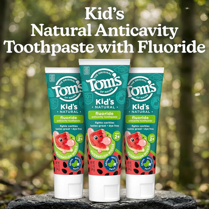 Tom's of Maine Kid's Natural Fluoride Toothpaste, Watermelon, 5.1 oz. 3-pack (Packaging May Vary)