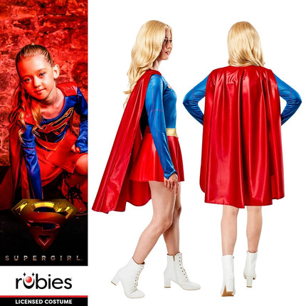 Rubie's Official Supergirl Ladies Fancy Dress Superhero Womens Adults Super Girl Costume Outfit, Red, Large: UK 14-16