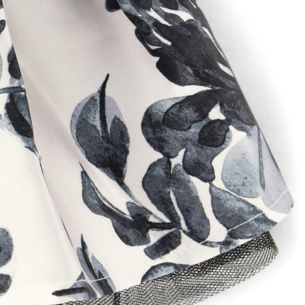 The Children's Place Robes habillées à manches courtes pour bébés filles et nouveau-nés, motif floral noir et blanc, 0-3 mois