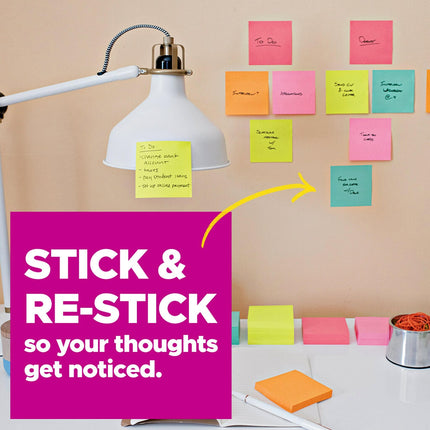 Post-It Super Sticky Notes, 3 x 3 inches, Marrakesh Collection, 24 Pads / Pack, 70 Sheets / Pad, Cabinet Pack Purple, Red, Yellow, 90 Sheets - Post-it (3 x 3 inches, Marrakesh Collection, 24 Pads / Pack, 70 Sheets / Pad, Cabinet Pack, 76.2 mm, 76.2 mm,...