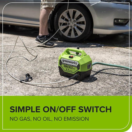 Greenworks 1800 PSI (1.1 GPM) Electric Pressure Washer PWMA Certified