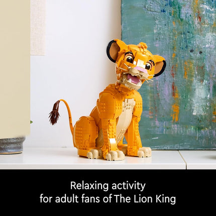 LEGO ǀ Disney Young Simba the Lion King - Collectible Animal Figure Building Set - Nostalgic Gift for Mothers - Home or Office Décor Model Kit for Adults - 43247