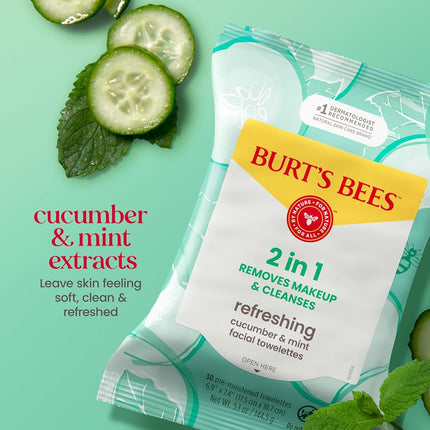 Burt's Bees Facial Cleansing Towelettes, Cucumber & Sage