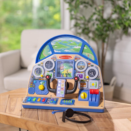 Melissa & Doug Jet Pilot - Tablero de Mando Interactivo | Juguetes de avión de madera para niños, juegos de imitación para niños y niñas | A partir de 3 años - Certificado FSC