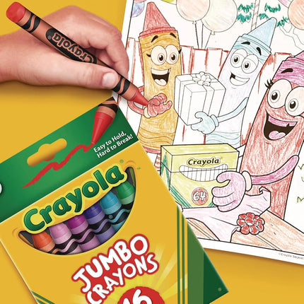 Jumbo Crayons, Assorted Colors, Great Toddler Crayons, 16Count (Pack of 2)