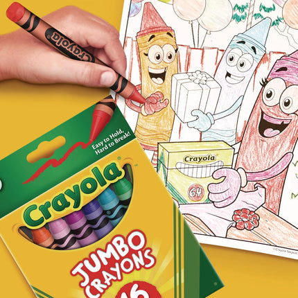 Jumbo Crayons, Assorted Colors, Great Toddler Crayons, 16Count (Pack of 2)