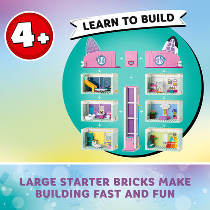 LEGO Gabby's Dollhouse Building Toy - Pretend Play Toy Figures & Playsets for Girls & Boys, Ages 4+ Years - Gift for Birthdays - 8 Room Dollhouse W/ 4 Minifigures - 10788