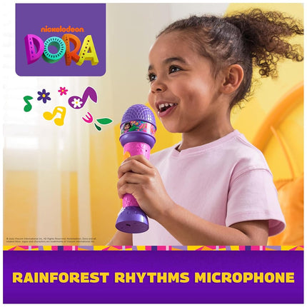 Dora, Rainforest Rhythms Microphone with Music, Sound Fx & Bilingual Phrases, Children's Toy for Girls and Boys from 3 Years