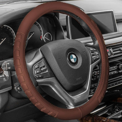 FH Group FH2006TAN Steering Wheel Cover (Microfiber Embossed Leather Tan)