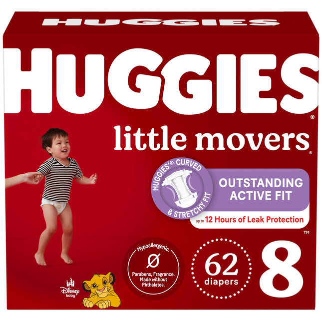 Huggies Little Movers Baby Nappies Size 8 - Pack o
