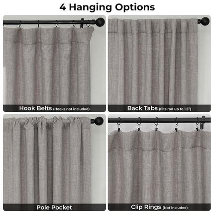HPD Half Price Drapes Faux Linen Room Darkening Curtains - 120 Inches Long Luxury Linen Curtains for Bedroom & Living Room (1 Panel), 50W X 120L, Clay