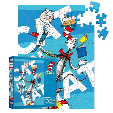 Dr. Seuss Cat in the Hat - 100 Piece Jigsaw Puzzle for Kids Ages 6+