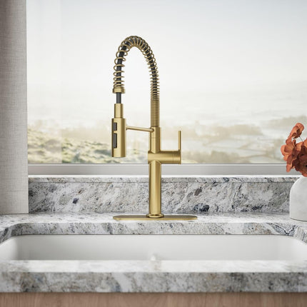 Kohler K-22973-2MB Crue Kitchen Sink Faucet, Brushed Modern Brass, XXX-Large