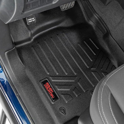 Rough Country M-81712 - Heavy Duty Floor Mats - Front & Rear Combo Crew Cab (fits) 2017-2019 Nissan Titan