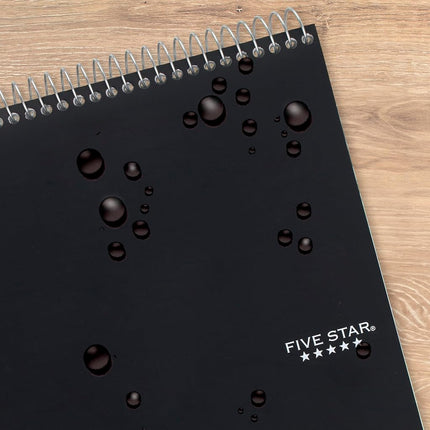 Cuaderno Five Star con encuadernación superior + aplicación de estudio, 1 materia, rayado universitario, 21.6 x 27.9 cm, negro (820058A-ECM)
