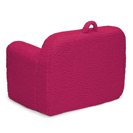 Delta Children Sherpa Cozee Chair - Foam Kids Chair for Ages 18 Months and Up, Hot Pink