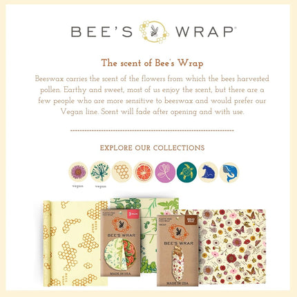 Bee's Wrap Beeswax Wraps for Food - Bees + Bears Cut to Size 14x52 Wax Paper Roll - Made in USA Reusable Waxed Paper & Bowl Covers - Organic & Eco-Friendly Alternative to Aluminum Foil & Plastic Wrap