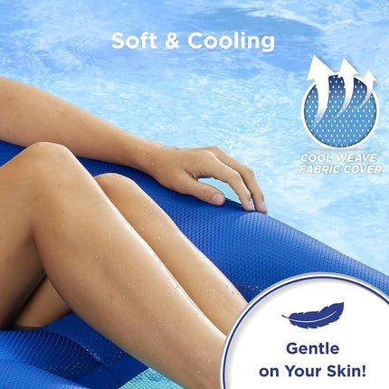 Aqua Campania Ultimate 2-in-1 Pool Float Lounge – Extra Large – Inflatable Pool Floats for Adults with Adjustable Backrest & Cupholder Caddy – Teal Hibiscus