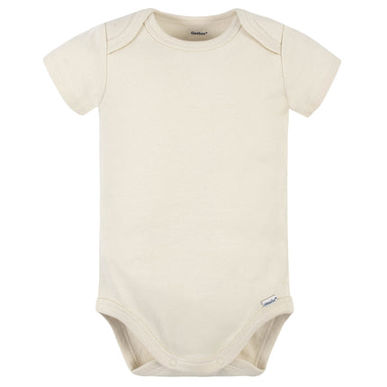 Gerber unisex-baby 5 Pack Onesies Multi-packs Bundle Interlock 180 Gsm, Natural, 6-9 Months