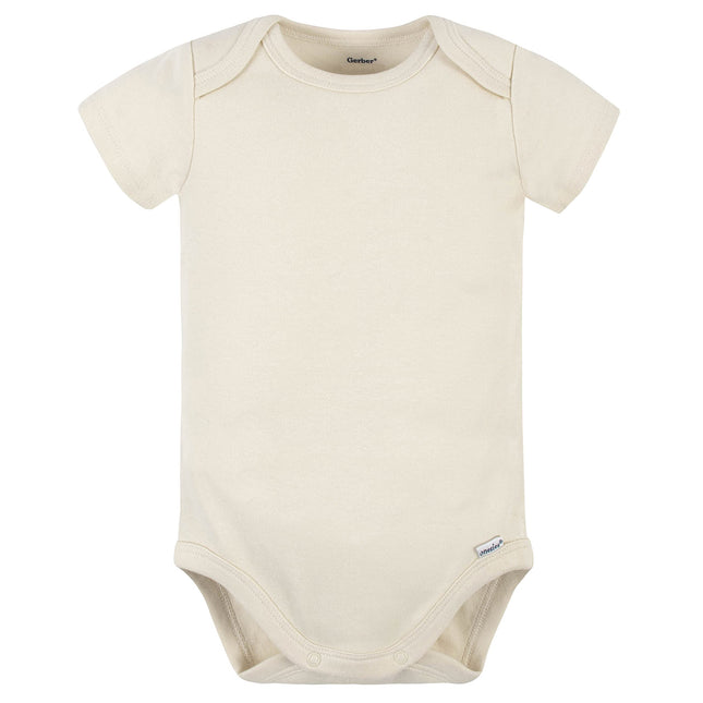 Gerber unisex-baby 5 Pack Onesies Multi-packs Bundle Interlock 180 Gsm, Natural, 6-9 Months