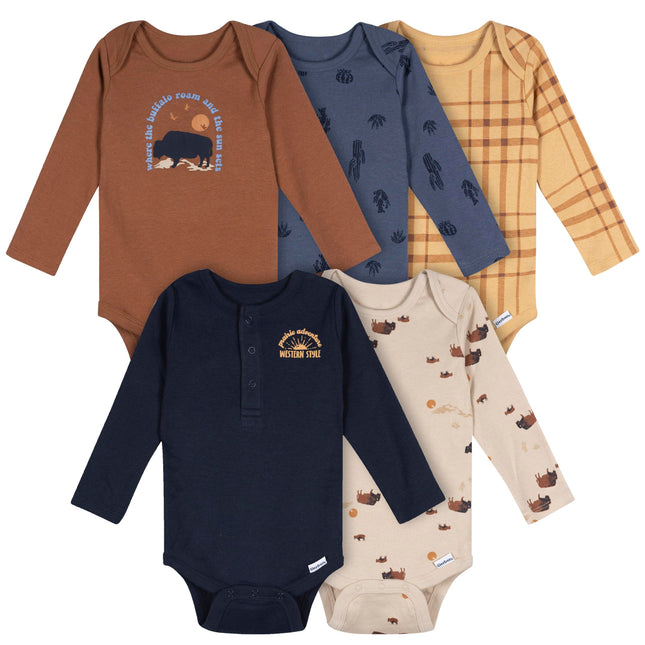 Gerber Baby Boys' 6-Pack Long-Sleeve Onesies Bodys