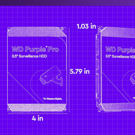 WD Purple Pro 18TB Smart Video 3.5" Internal Hard Drive, AllFrame Technology, 550TB/yr, 512MB Cache, 7200 RPM, 5 Year Warranty