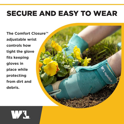 Wells Lamont Women's Hybrid Work/Gardening Gloves | Water-Resistant HydraHyde Leather | Small (3204S), Aqua