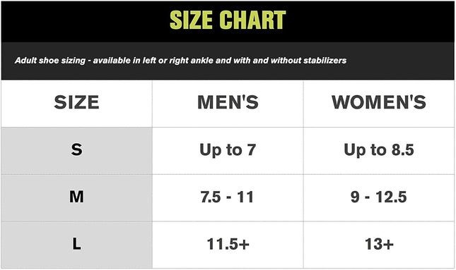 AirHeel Large Men 10-13 US, 9.5-12.5 UK, 44-47 EU Women 11-15 US, 8.5-12.5 UK, 43.5-47.5 EU