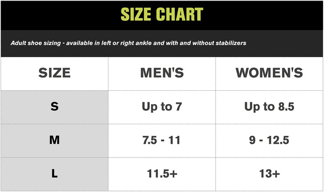 AirHeel Grande Hombres 10-13 EE. UU., 9.5-12.5 Reino Unido, 44-47 UE Mujeres 11-15 EE. UU., 8.5-12.5 Reino Unido, 43.5-47.5 UE
