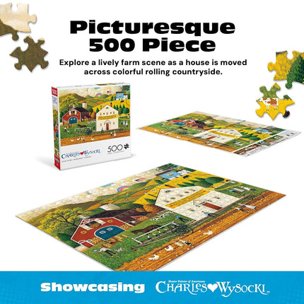 Buffalo Games – 500 Piece Charles Wysocki House Movers Jigsaw Puzzle Colorful Puzzle for Adults – Precision-Cut Pieces, Beautiful Artwork, and Hours of Relaxing Fun