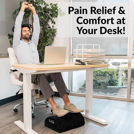 ComfiLife Adjustable Footrest Memory Foam - Ergonomic Design for Back and Hip (Black)