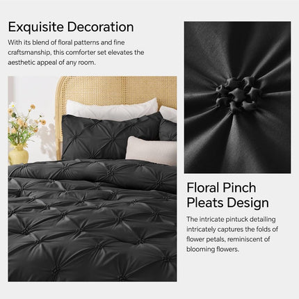 BEDELITE King Comforter Set Black,Lightweight & Soft Comforter